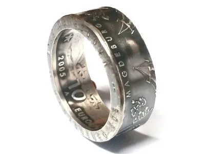 Münzring BRD 10 Euro 2005 Magdeburg Silber 925er Größe 56 bis 74