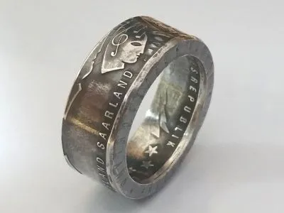 Münzring BRD 10 Euro 2007 650 Jahre Saarland Silber 925er Größe 56 bis 74