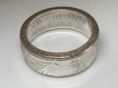 Münzring BRD 5 Mark Silberadler Silber 625er Größe 52 bis 72 • Finish Silber