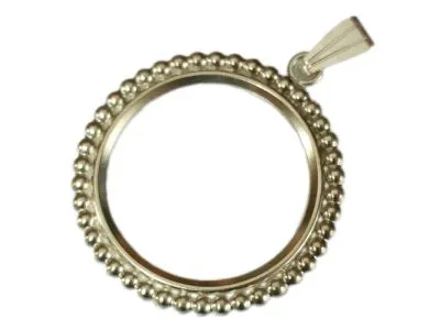 Münzfassung mit Perlrand Ø 13,2 bis 29,1 mm aus Silber 925