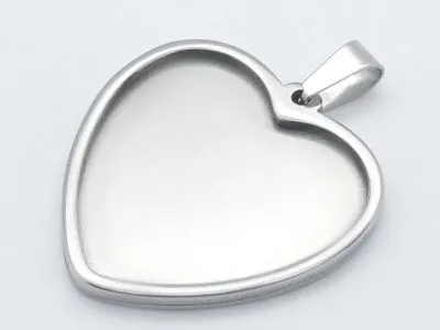 Anhänger Rohling Edelstahl Herz BxH ca.: 29x30 mm • Personalisierbar