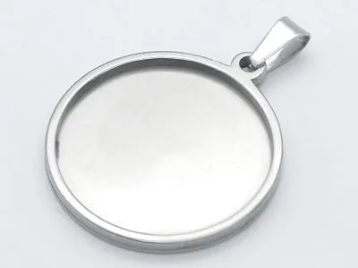 Anhänger Rohling Edelstahl Rund / Innen Ø 25 mm • Personalisierbar