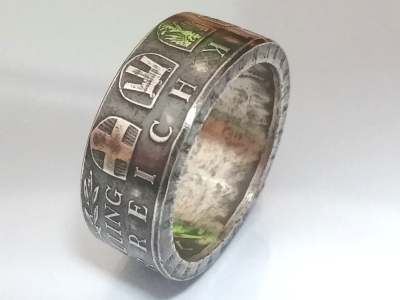 Münzring Österreich 25 Schilling  Landerwappen Silber 800er Größe 54 - 70
