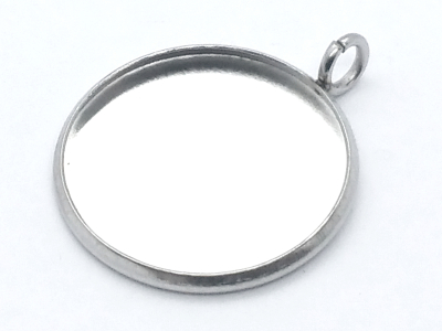 Anhänger Rohling Edelstahl rund / Innen Ø 18mm personalisierbar