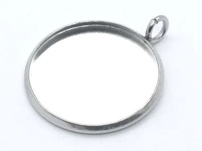 Anhänger Rohling Edelstahl Rund / Innen Ø 18 mm • Personalisierbar