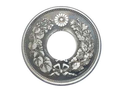 Münzring Japan 50 Sen Silber 800er Größe 48 bis 68