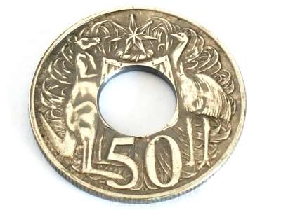 Münzring Australien 50 Cents 1966 Silber 800er Größe 60 bis 74