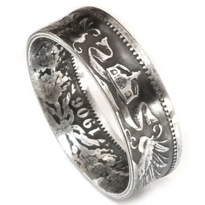 Münzring Kaiserreich 1 Mark Silber 900er 1891-1916 Größe 54 bis 60