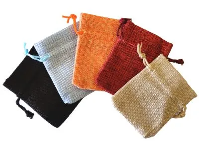 Leinensäckchen mit Kordelzug Außenmaß: 9 x 7 cm