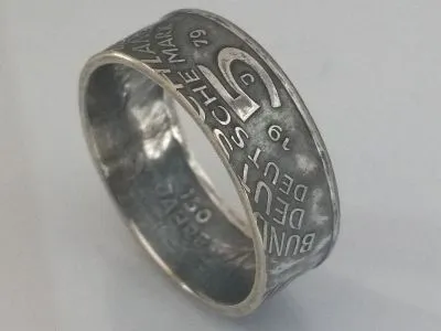 Münzring BRD 5 Mark 1979 Archäologisches Institut Silber 625er Größe 54 bis 72