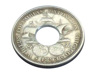 Münzring USA 1/2 Dollar 1893 COLUMBIAN EXPOSITION Silber 900er Größe 58 bis 72