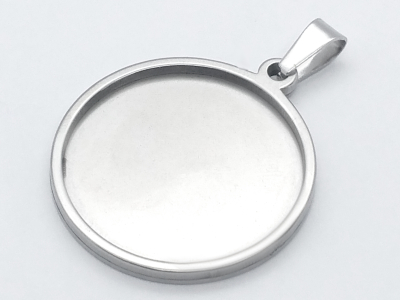 Anhänger Rohling Edelstahl rund / Innen Ø 15mm personalisierbar