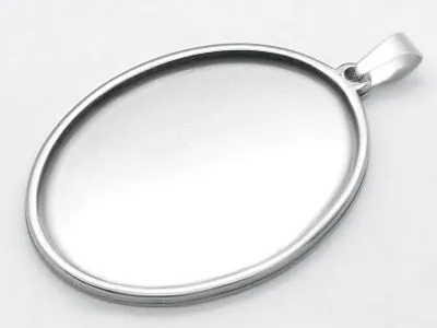 Anhänger Rohling Edelstahl Oval / Innen 20x30 mm • Personalisierbar
