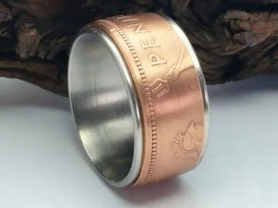 Münzring Großbritannien 1 Penny 1953-1967 Britannia mit Edelstahlkern