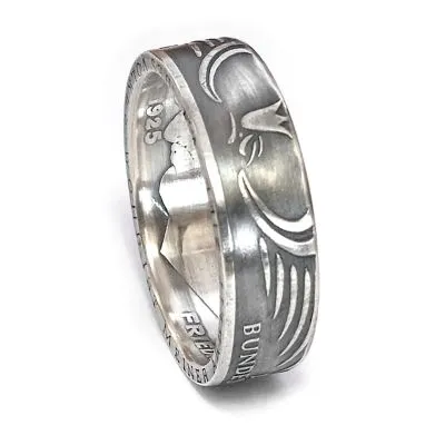 Münzring BRD 5 Mark 1975 Friedrich Ebert aus 625er Silber Größen 54 bis 72