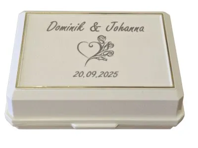 Manschettenknopfetui in Kunststoff weiß