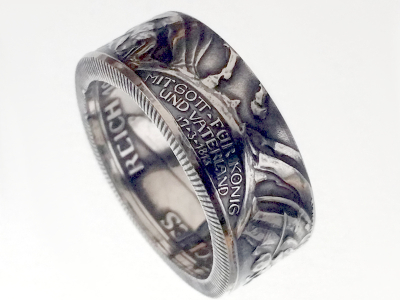 Münzring 2 Mark Kaiserreich 1913 der König rief Silber 900er