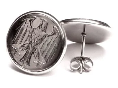 Ohrstecker 1 Mark Münzen Deutschland Bundesadler aus Edelstahl Ø 17,7mm