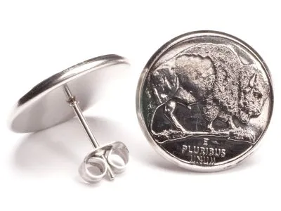 Ohrstecker 5 Cents Münzen USA Bison aus Edelstahl Ø 17,7mm