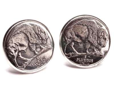 Ohrstecker 5 Cents Münzen USA Bison aus Edelstahl Ø 17,7mm