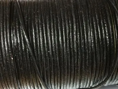Lederschnur rund Ø 1,3 mm Schwarz 1 Meter