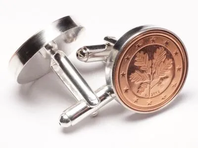 Manschettenknöpfe 2 Cent Deutschland Eichenlaub Ø 20mm