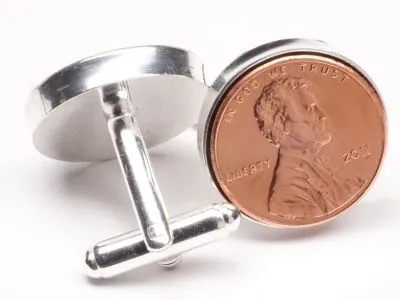 Manschettenknöpfe One Cent USA Abraham Lincoln Ø 22mm