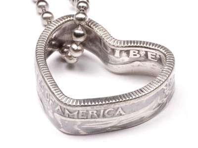 Herz Anhänger USA Quarter Silber 900er