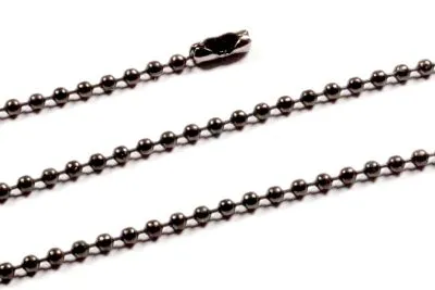 Edelstahl Kugelkette Länge ca.: 60 cm / Ø ca.: 2,4 mm Farbton: Schwarz