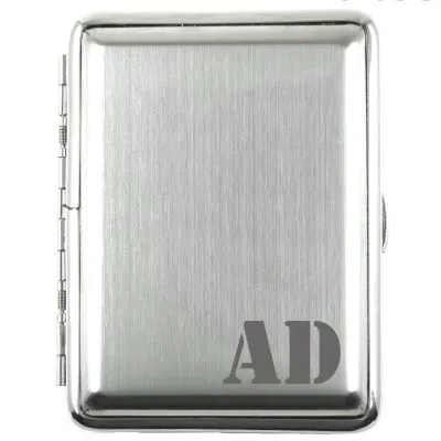 Zigarettenetui mit Gravur für 16 Zigaretten MONOGRAMM 01 • Silber gebürstet • Lasergravur