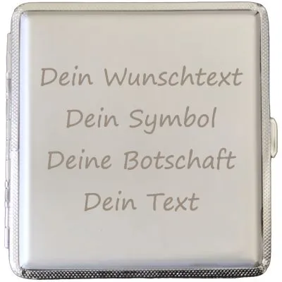 Zigarettenetui mit Gravur für 20 Zigaretten WUNSCHTEXT • Farbe Silber • Lasergravur