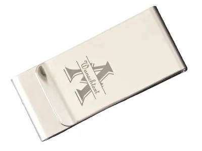 Geldscheinklammer Edelstahl 3 Einschübe und Monogramm Lasergravur