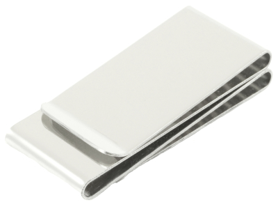 Geldscheinklammer Edelstahl 3 Einschübe und Monogramm - personalisierbar