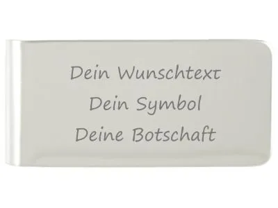 Geldscheinklammer Edelstahl mit Lasergravur