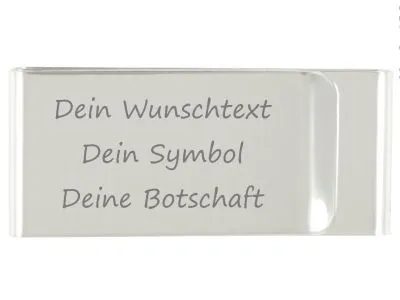 Geldscheinklammer Edelstahl 3 Einschübe mit Lasergravur