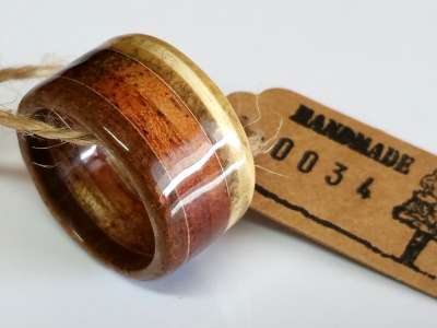 Upcycling Holzring aus echten Zigarrenkisten Breite ca.: 14 mm versiegelt