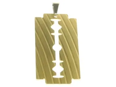 Anhänger Rasierklinge aus alten Schlagzeug Becken Upcycling • Personalisierbar