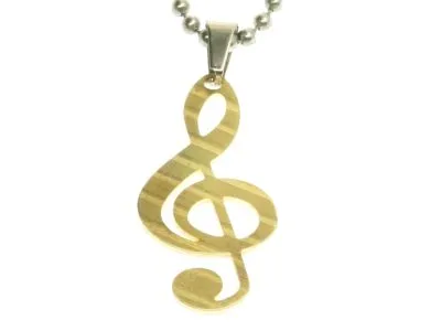 Anhänger Notenschlüssel aus alten Schlagzeug Becken Upcycling