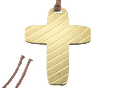 Kreuzanhänger handgefertigt aus alten Schlagzeug Becken Upcycling • Inklusive Baumwollschnur