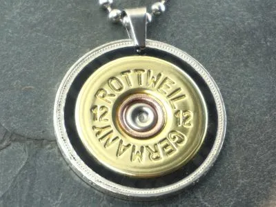 Anhänger 5 DM Silberadler Silber 625er mit Schrotpatrone und Carbon Inlay