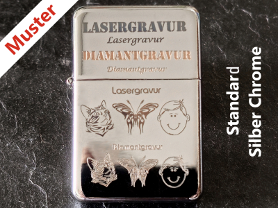 Benzinfeuerzeug Standard & Zippo mit Monogramm - personalisierbar