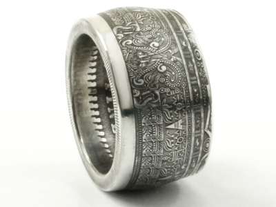 Münzring Azteken Kalender 1 Unze Silber 999er Größe 62 bis 76