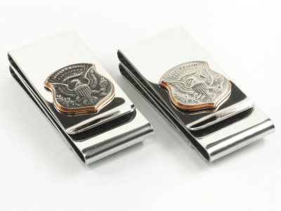 Geldscheinklammer 1/2 Dollar USA mit drei Einschüben personalisierbar