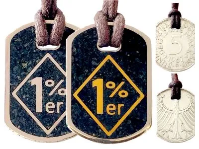 Anhänger Dog Tag 5 DM - 1%er • Inklusive Baumwollband