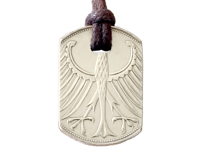 Anhänger Dog Tag 5 DM - Kreuz - mit Inlay und Baumwollband