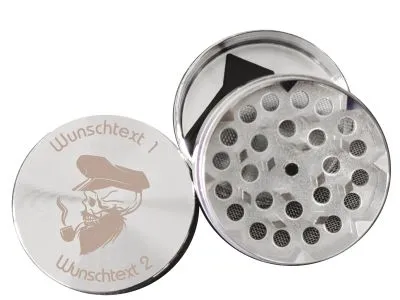 Metall Grinder - Kräutermühle - 3 Teile Ø 50 mm Silber