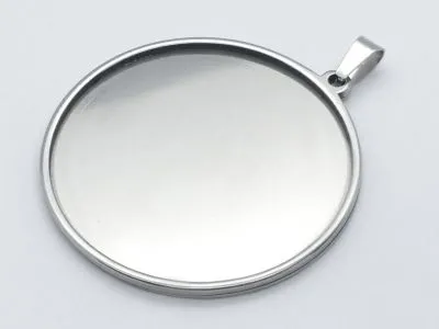 Anhänger Rohling Edelstahl Rund / Innen Ø 30 mm • Personalisierbar